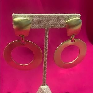 Clip on matte finish gold earring